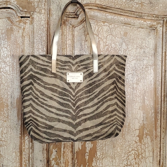 michael kors gold zebra tote